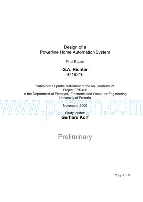 Cover of Design Of A Powerline Home Automation System.Pdf