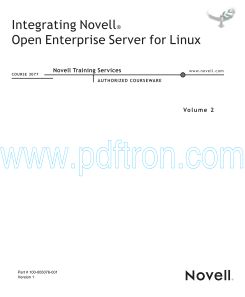 Cover of Novell - Course 3077.SUSE Interating Novell Open Enterprise Server Manual for Linux. Part-II.pdf