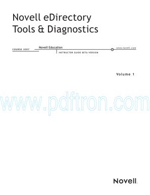 Cover of Novell Training 3007 - Novell eDirectory Tools & Diagnostics (Instructor Guide) 1.pdf