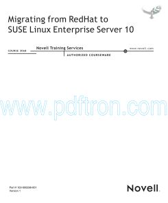 Cover of Novell.Course.3068.SUSE.Migrating.From.Red-Hat.Suse.Linux.Enterprise.10.Student.Manual.pdf