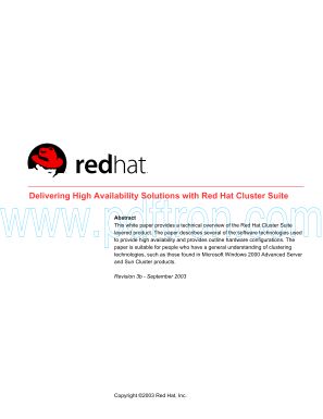 Cover of RHEL3ClustrSuiteWPPdf---Delivering High Availability solutions with Red Hat Cluster Suite.pdf