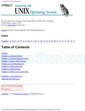 Cover of eBook - OReilly - Learning the UNIX Operating System.pdf