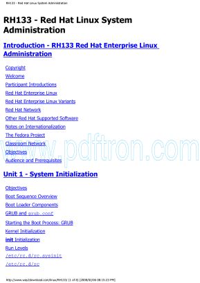 Cover of RH133 - Red Hat Linux System Administration.pdf