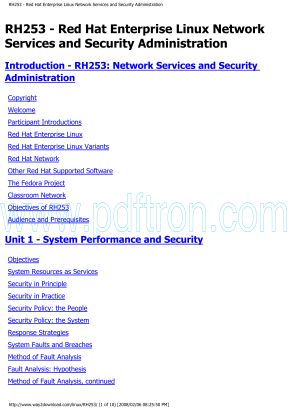 Cover of RH253 - Red Hat Linux Networking & Security.pdf