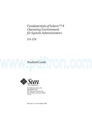 Cover of Solaris 8 - Student Guide - SA118 (INTRO).pdf