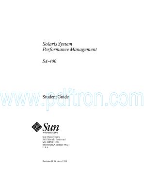 Cover of Solaris System Performance Management - Sa-400 - Student Guide.pdf