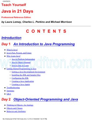 Cover of Teach Yourself Java In 21 Days.pdf