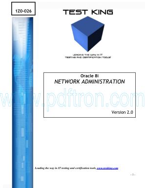 Cover of Testking 1Z0-026 Oracle 8I Network.pdf