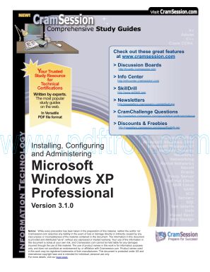 Cover of ebook - Windows XP PRO Cramsession Study Guide.pdf