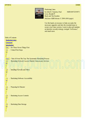 Cover of McGraw.Hill.Osborne.Hardening.Linux-LiB.pdf