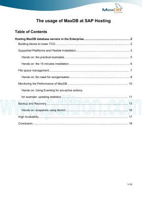 Cover of MySQL Press - The usage of MaxDB at SAP Hosting (2005).pdf