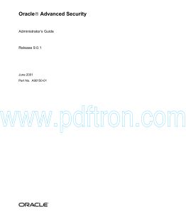 Cover of Oracle - Oracle 9i - Advanced Security - Administrators Guid.pdf