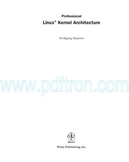 Cover of 0470343435 Professional Linux Kernel Architecture.pdf