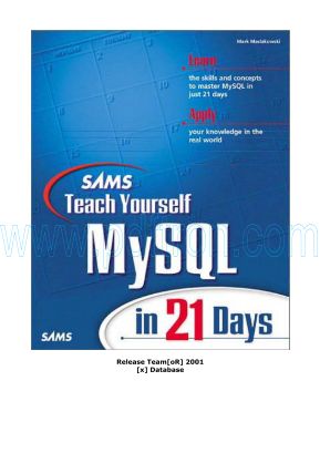 Cover of SQL Sams Teach Yourself MySQL in 21 Days -- SAMS.pdf