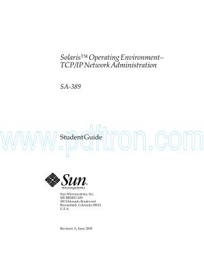 Cover of Sun Microsystems - Solaris TCP IP Network Administration Student Guide SA-389.pdf