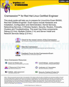 Cover of Cramsession Red Hat Linux Certified Engineer (exam RH-300).pdf