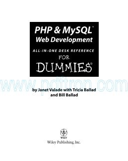 Cover of Wiley PHP & MySQL Web Development All-In-One Desk Reference for DUMmIES.pdf