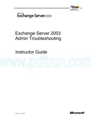 Cover of Windows 2003 - Exchange 2003 Admin Troubleshooting (MS Press .pdf