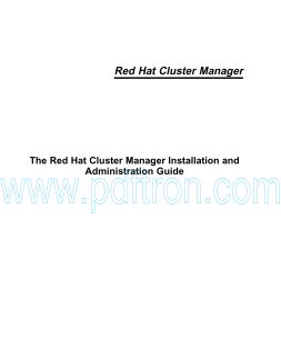 Cover of (RedHat) - Linux Redhat Cluster Manager Installation and Administration Guide.pdf