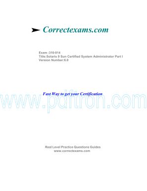 Cover of Sun SCSA 310-014 Solaris 9 Admin I Exam Q&A v6.0 CorrectExam.pdf