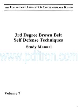 Cover of Kempo - American Kenpo - Study Manual - 3Rd Degree Brown Belt Self Defense Techniques.pdf