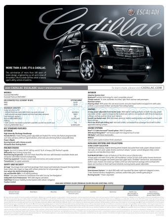 Cover of  Cadillac Escalade Sales Sheet 2009.pdf