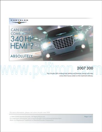 Cover of  Chrysler 300 2007.Pdf