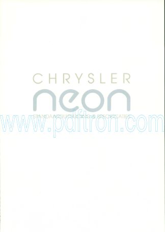 Cover of Chrysler Neon Car Brochure 1994.Pdf