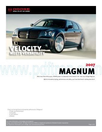 Cover of  Dodge Magnum 2007.Pdf