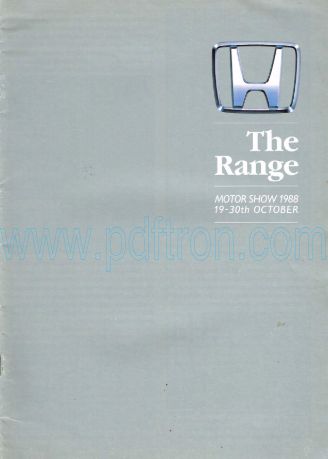 Cover of Honda The Range Motor Show 1988.Pdf