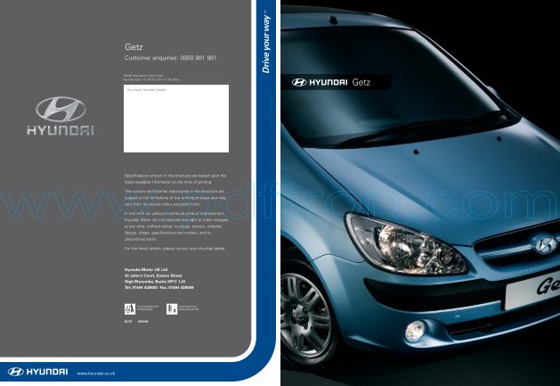 Cover of Hyundai Getz Brochure.Pdf