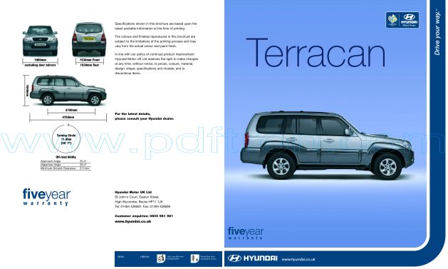 Cover of Hyundai Terracan Brochure.Pdf