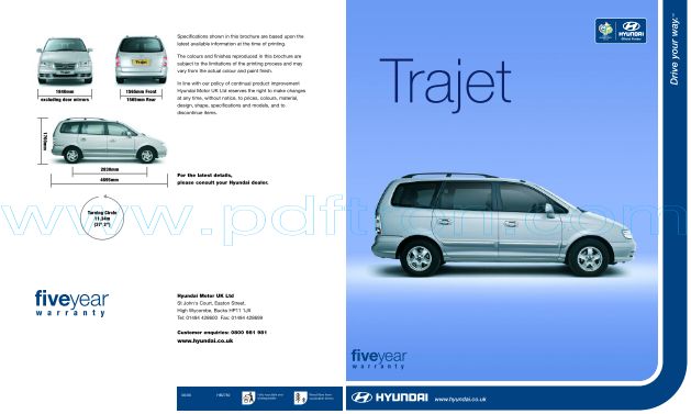 Cover of Hyundai Trajet Car Brochure 2006.Pdf