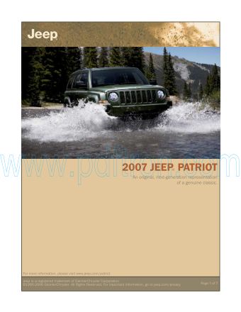 Cover of  Jeep Patriot 2007.Pdf