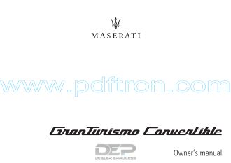 Cover of Maserati GranTurismo Owners Manual-2019.Pdf