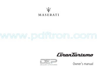 Cover of Maserati 2019 Granturismo Owners Manual.Pdf