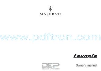 Cover of Maserati 2019 Levante Owners Manual.Pdf