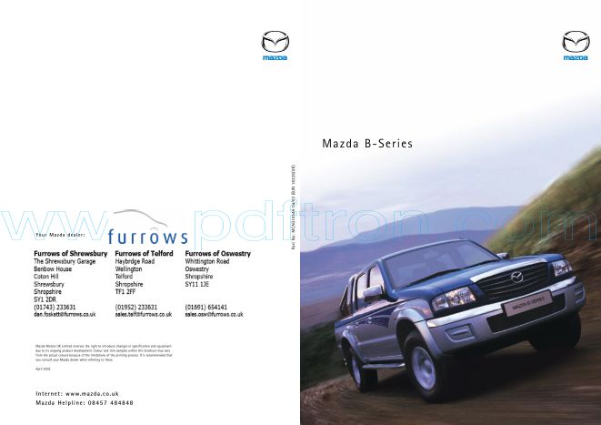 Cover of Mazda B Series Truck Brochure 2003.Pdf