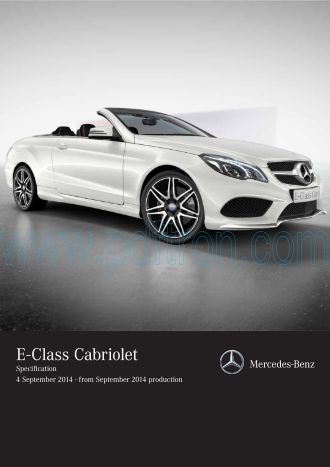 Cover of Mercedes Benz E Class Cabriolet A207 Iı Specifications 201409.Pdf