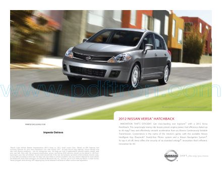 Cover of Nissan Versa Hatchback Car Brochure 2011.Pdf