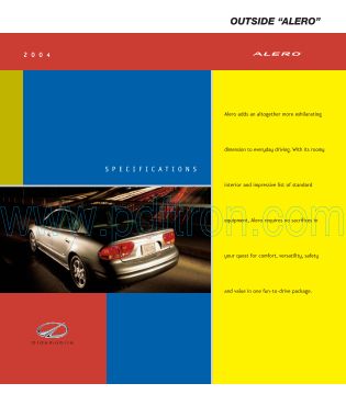 Cover of Oldsmobile Alero Brochure 2004.Pdf