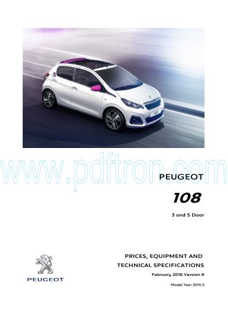 Cover of 108 Pricing And Spec 2016.Pdf