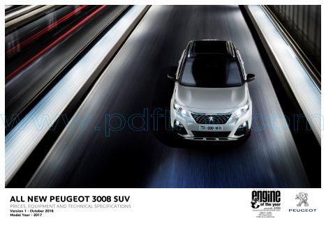 Cover of All New 3008 Suv Prices And Specifications Brochure.Pdf