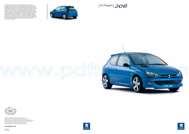 Cover of Peugeot206Brochure.Pdf