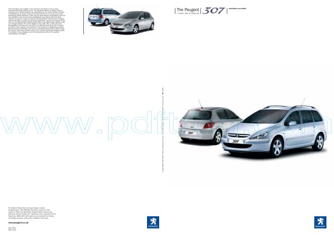 Cover of Peugeot307Brochure.Pdf