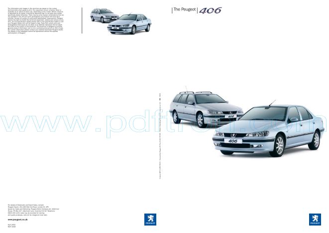 Cover of Peugeot406Brochure2003.Pdf