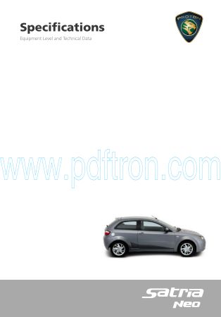 Cover of Proton Satria Neo Specifications.Pdf