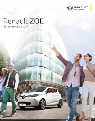 Cover of Renault Zoe Car Brochure 2015.Pdf