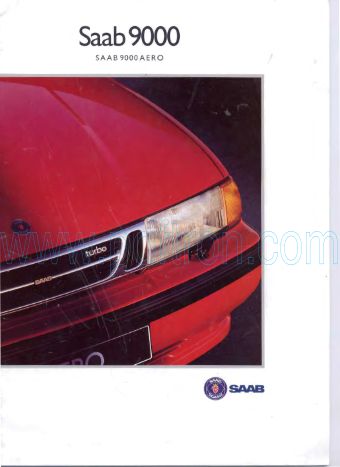 Cover of Saab 9000 Aero Car Brochure 1993.Pdf