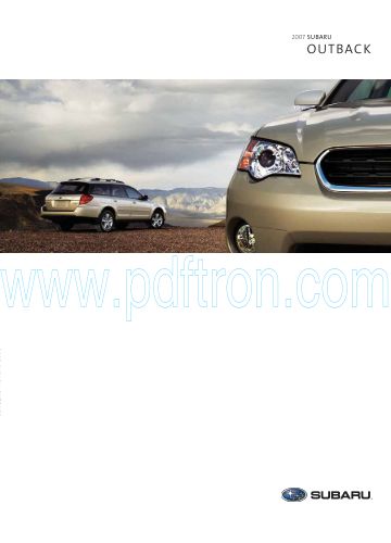 Cover of  Subaru Outback 2007.Pdf